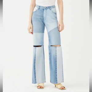 DL1961 KSENIA SCHNAIDER  Zoie Wide Leg Patch Work Relax Vintage Size 28